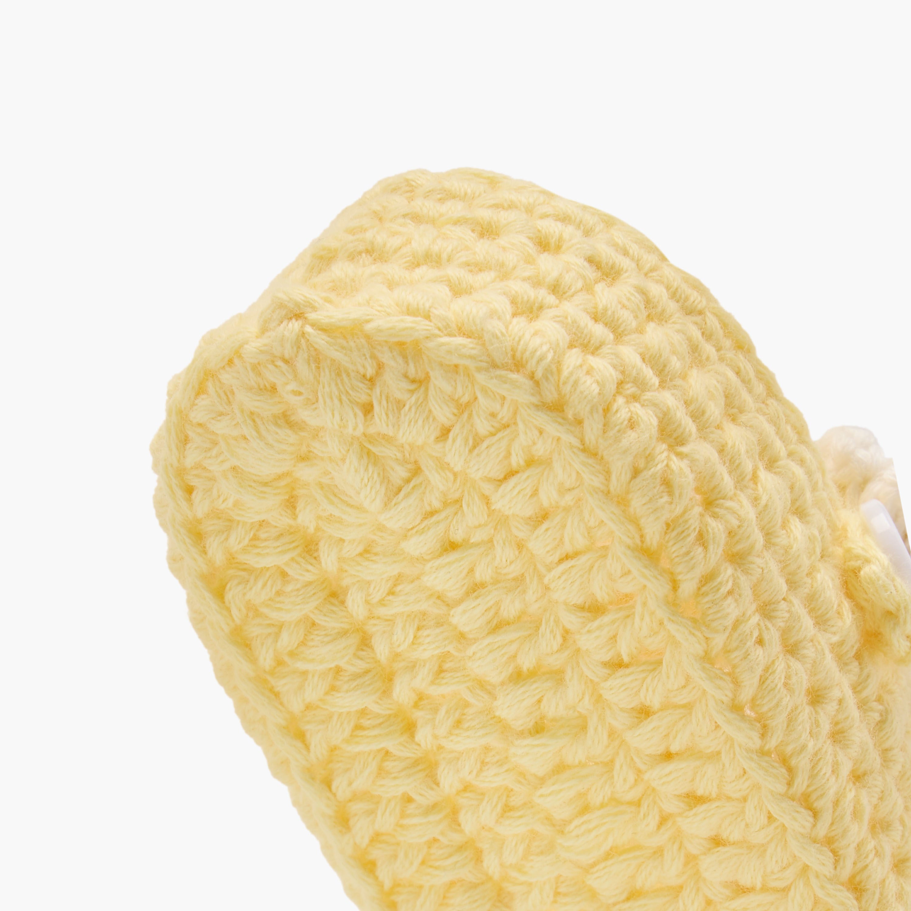 Juniors Crochet Textured Booties with Button Closure
