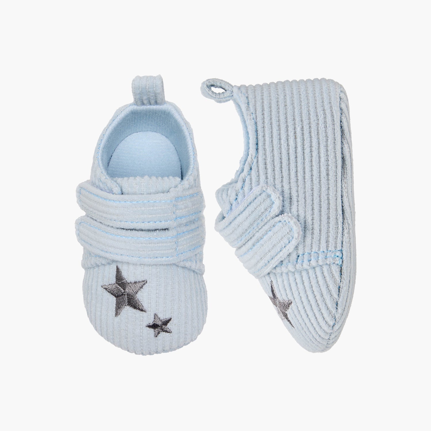 Juniors Booties with Star Embroidery - Blue / 0-6 mths