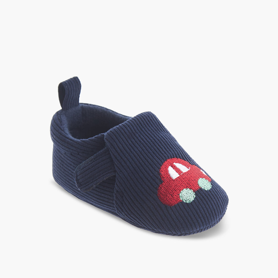 Juniors Booties with Hook and Loop Closure, Car Embroidery