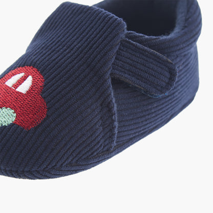 Juniors Booties with Hook and Loop Closure, Car Embroidery
