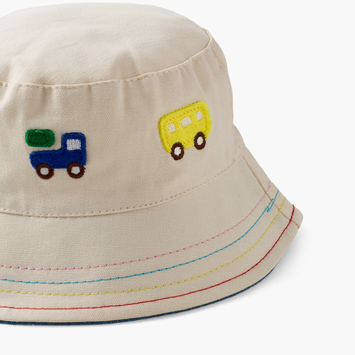 Juniors Bucket Hat with Vehical Embroidery