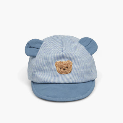 Juniors Bear Applique Cap with Hook and Loop Strap Closure