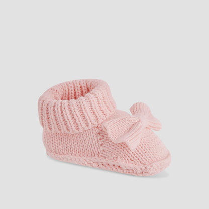 Juniors Girls Booties with Crochet and Bow Detail - Cotton