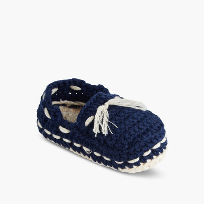Juniors Boys Booties with Crochet and Tassel Detail - Cotton