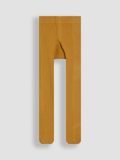JoJo Maman Bébé Mustard Yellow Cotton Rich Plain Tights - Size Up To 6 Months (50 - 68cm)
