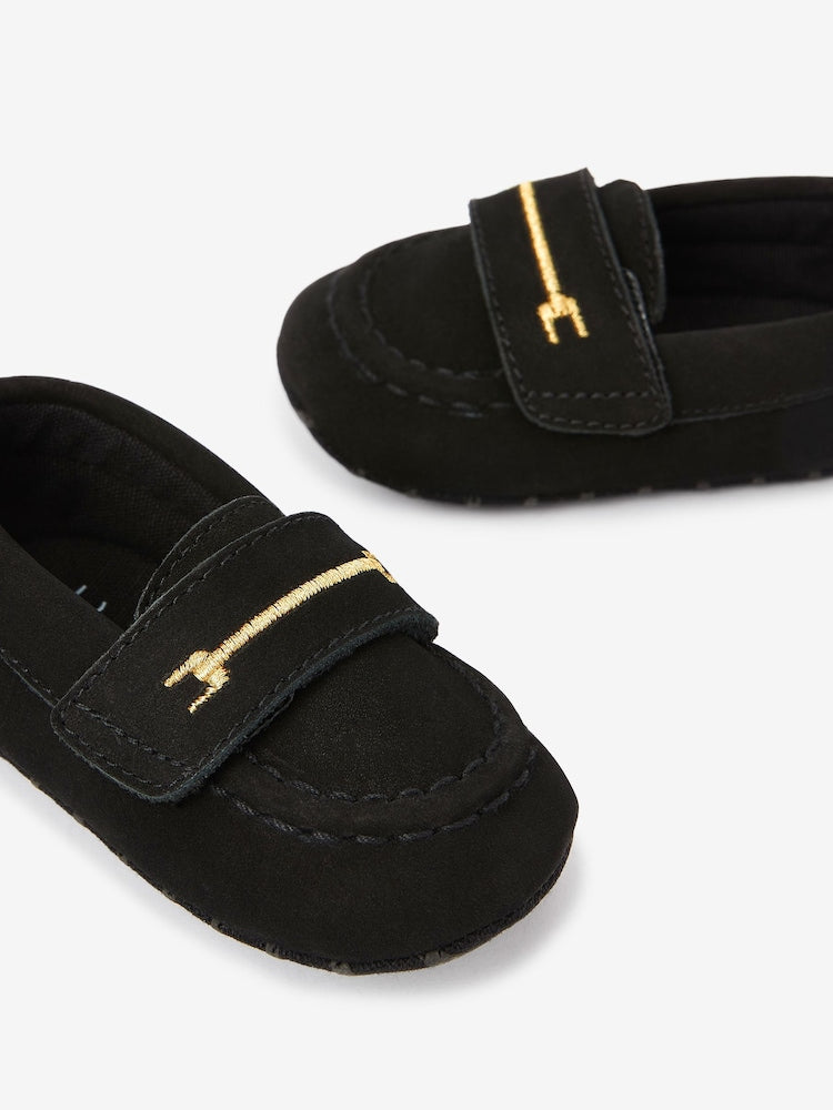 Black Snaffle Baby Shoes (0-24mths) - Up To 3 Months (50 - 62cm)