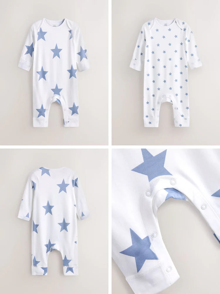 Blue Star Baby Kind To Skin Sleepsuits 2 Pack (0-2yrs)