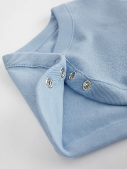 Blue 10 Pack Plain Baby Bodysuits