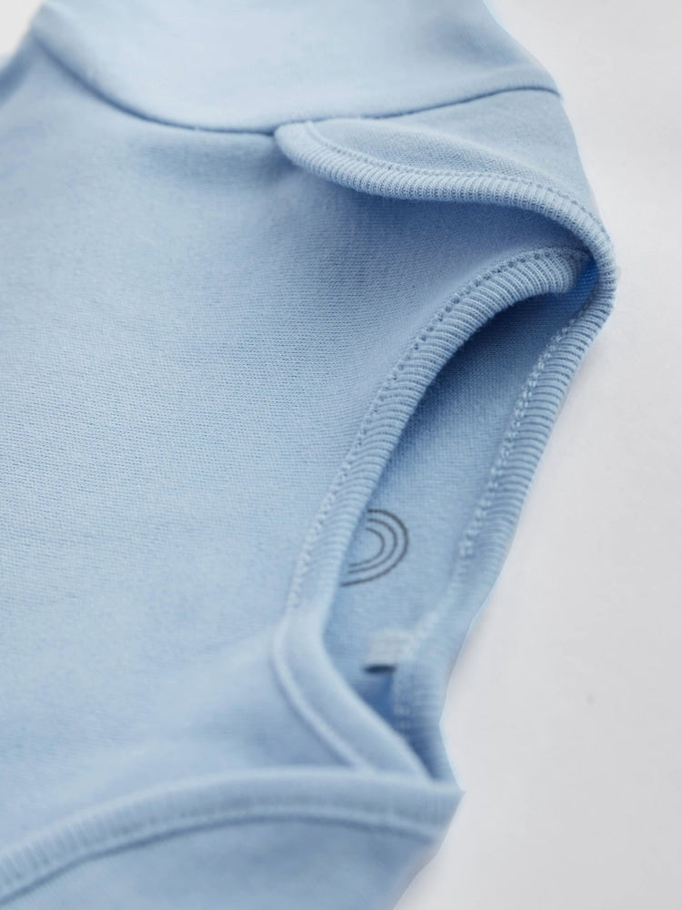 Blue 10 Pack Plain Baby Bodysuits
