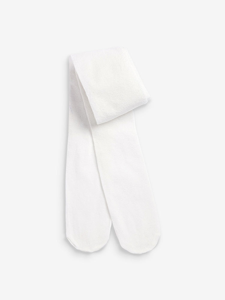 White Sparkle Tights - Size Up To 6 Months (50 - 68cm)