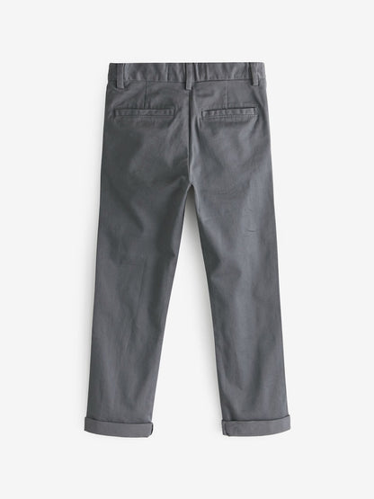 Charcoal Grey Regular Fit Stretch Chino Trousers (3-17yrs)