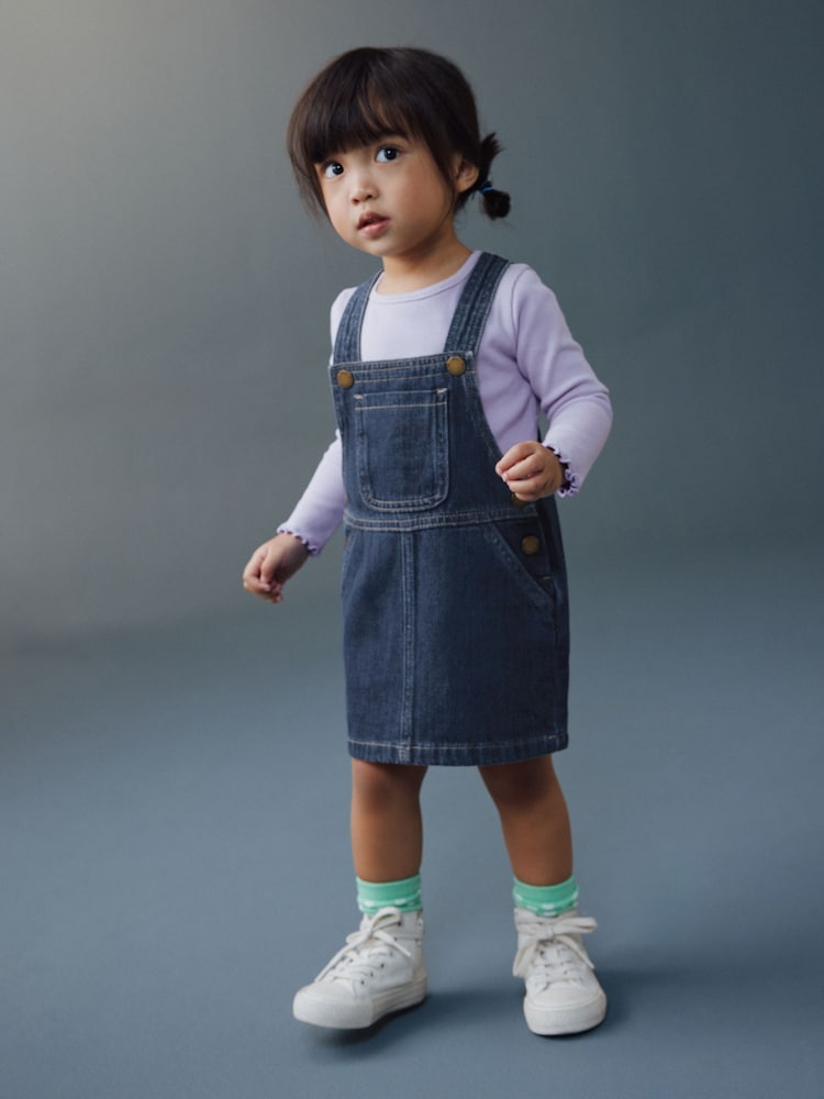 Indigo Blue Denim Pinafore Dress (3mths-8yrs) - Indigo Blue / 12-18 Months (80-86cm)