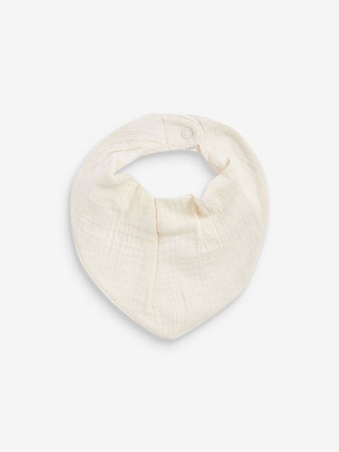 Cream Muslin Baby Dribble Bibs 3 Pack - Size One