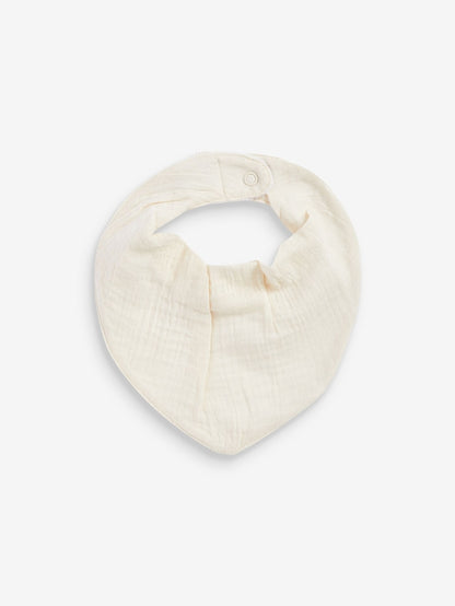 Cream Muslin Baby Dribble Bibs 3 Pack - Size One