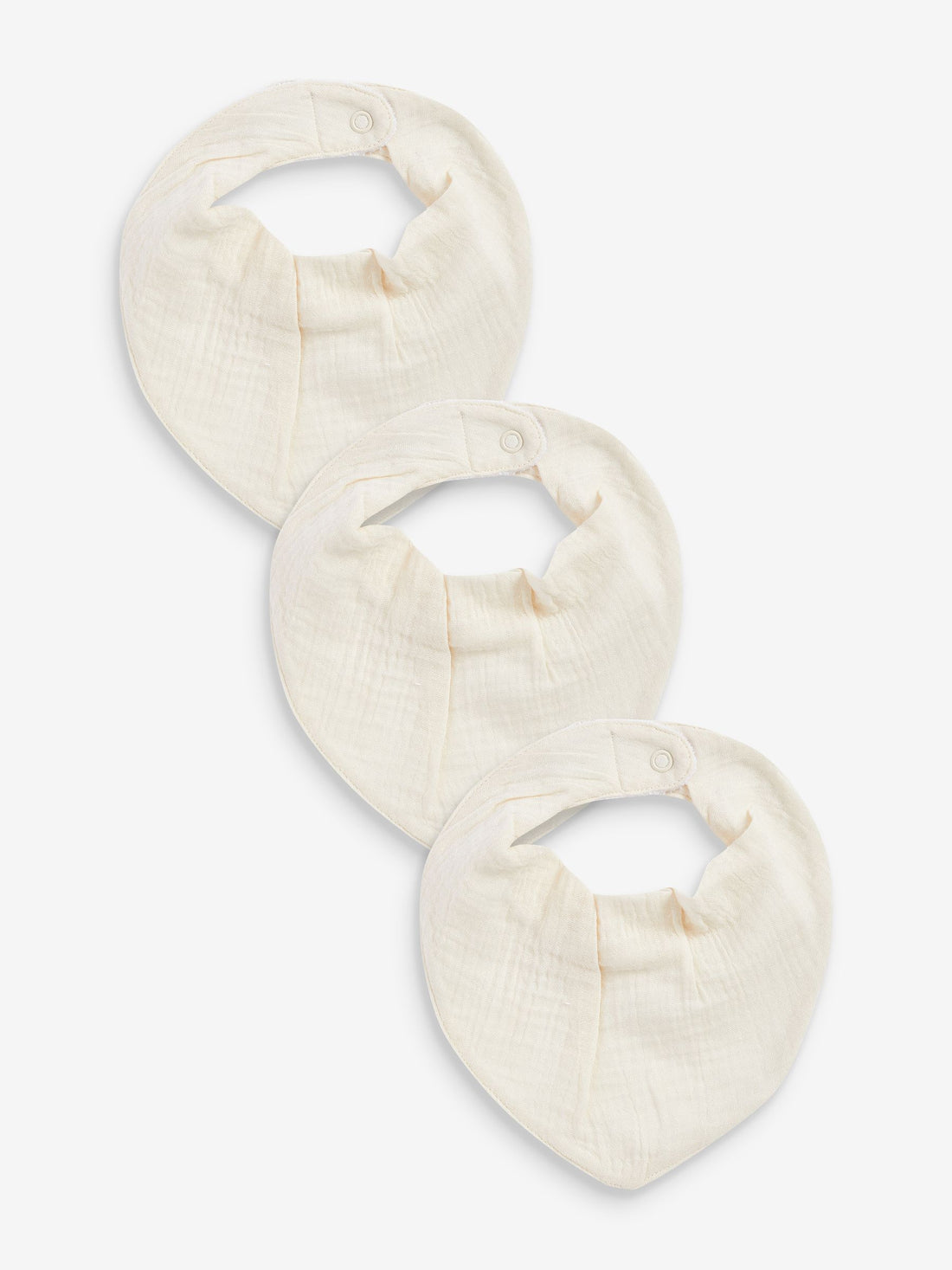 Cream Muslin Baby Dribble Bibs 3 Pack - Size One - Default 1