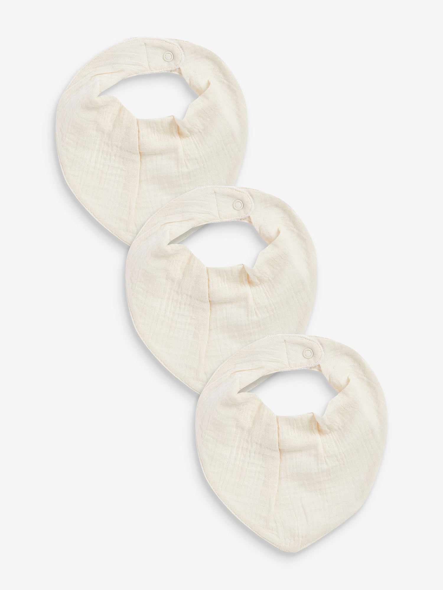 Cream Muslin Baby Dribble Bibs 3 Pack - Size One - Default 1