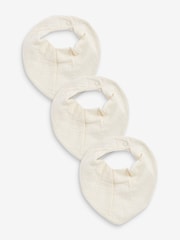 Cream Muslin Baby Dribble Bibs 3 Pack - Size One