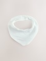 White Muslin Baby Dribble Bibs 3 Pack - Size One