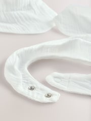 White Muslin Baby Dribble Bibs 3 Pack - Size One