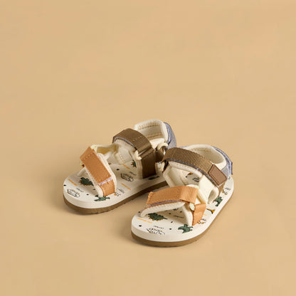 Dinosaur Print Floaters with Hook and Loop Closure - Cream / 20