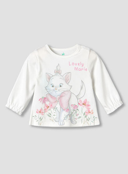Disney Cotton Round Neck Long Sleeves Pyjama Set with Marie Print-baby-girls-clothing-nightwear-pyjamasets-image-3