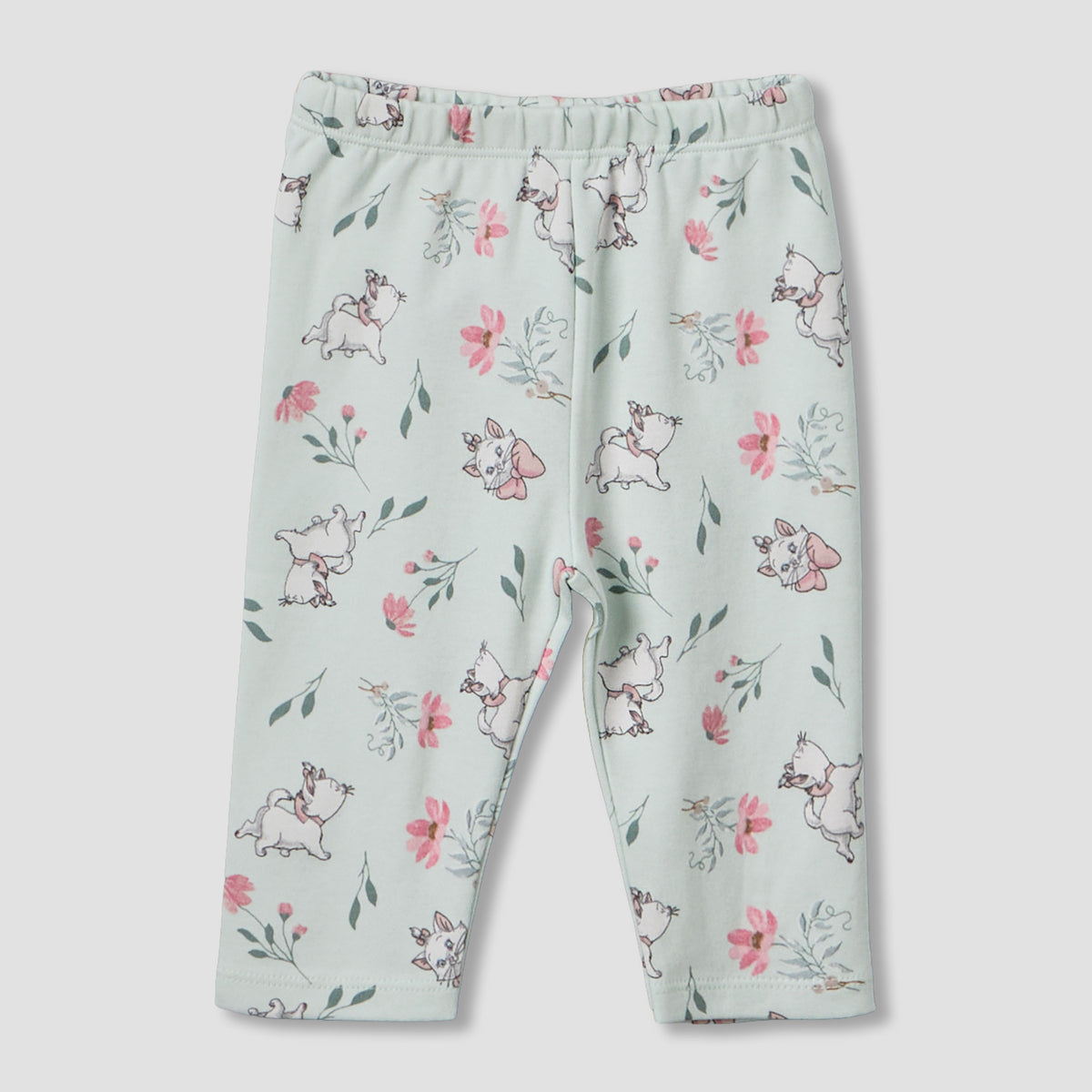 Disney Cotton Round Neck Long Sleeves Pyjama Set with Marie Print