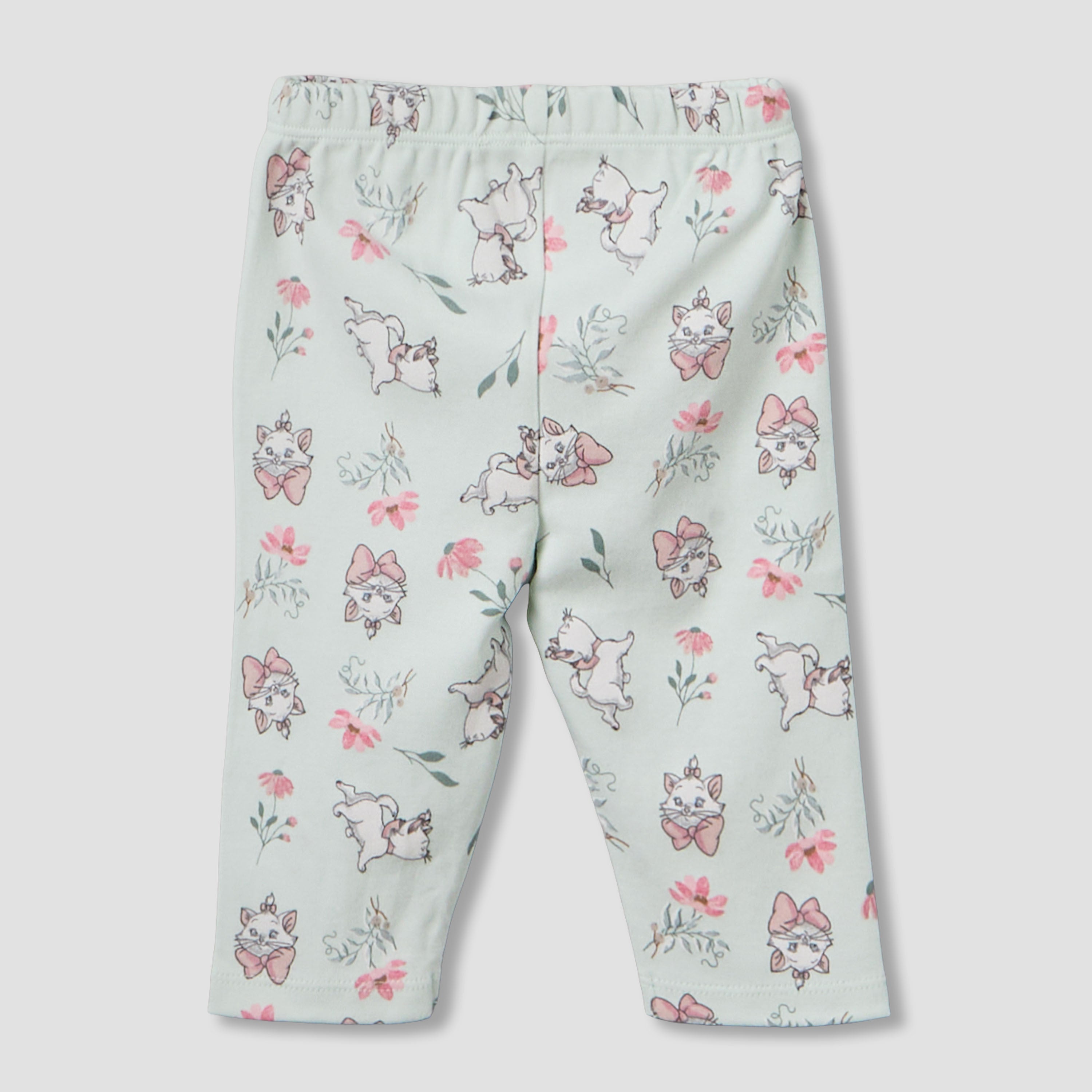 Disney Cotton Round Neck Long Sleeves Pyjama Set with Marie Print