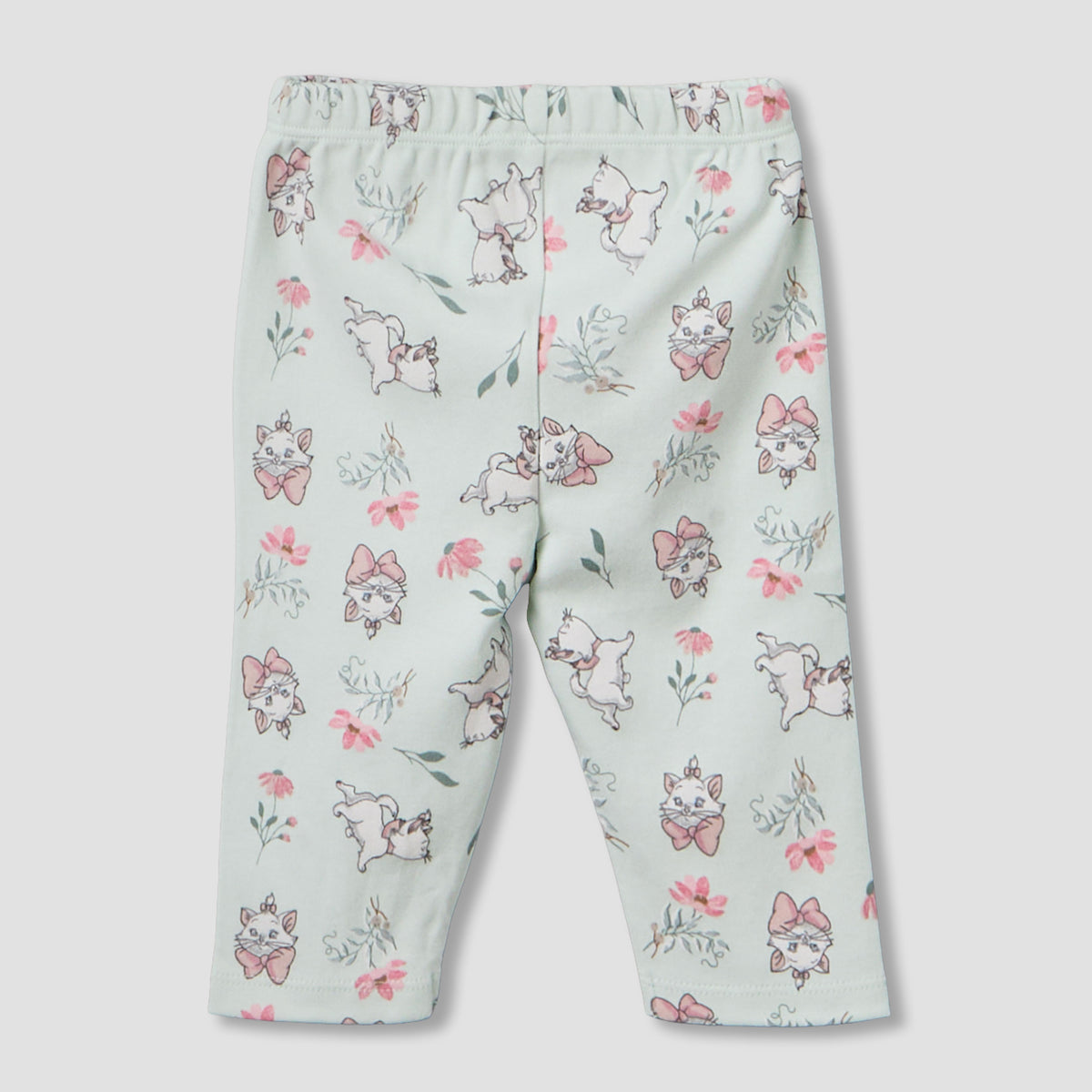 Disney Cotton Round Neck Long Sleeves Pyjama Set with Marie Print