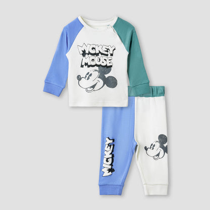 Disney Mickey Mouse Print T-shirt and Pyjama Set