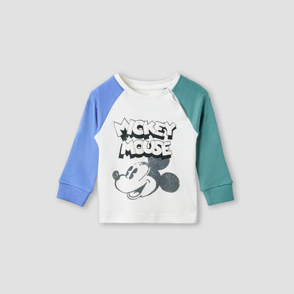 Disney Mickey Mouse Print T-shirt and Pyjama Set