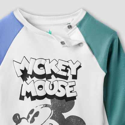Disney Mickey Mouse Print T-shirt and Pyjama Set