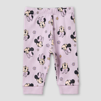 Disney Cotton Round Neck Long Sleeves Pyjama Set with Minnie Mouse Print