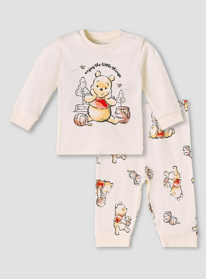 Disney Cotton Round Neck Long Sleeves Pyjama Set with Winnie The Pooh Print-baby-boys-clothing-nightwear-pyjamasets-image-2