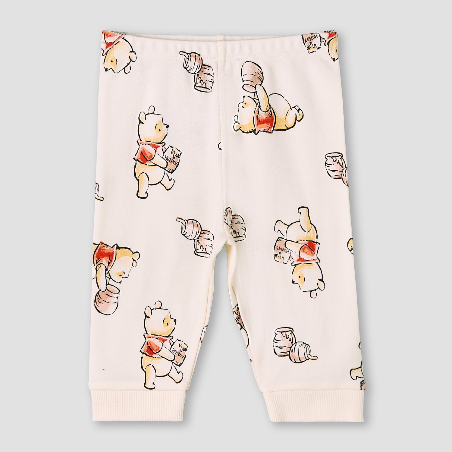 Disney Cotton Round Neck Long Sleeves Pyjama Set with Winnie The Pooh Print