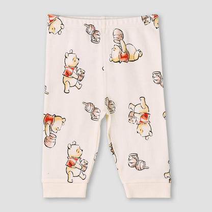 Disney Cotton Round Neck Long Sleeves Pyjama Set with Winnie The Pooh Print
