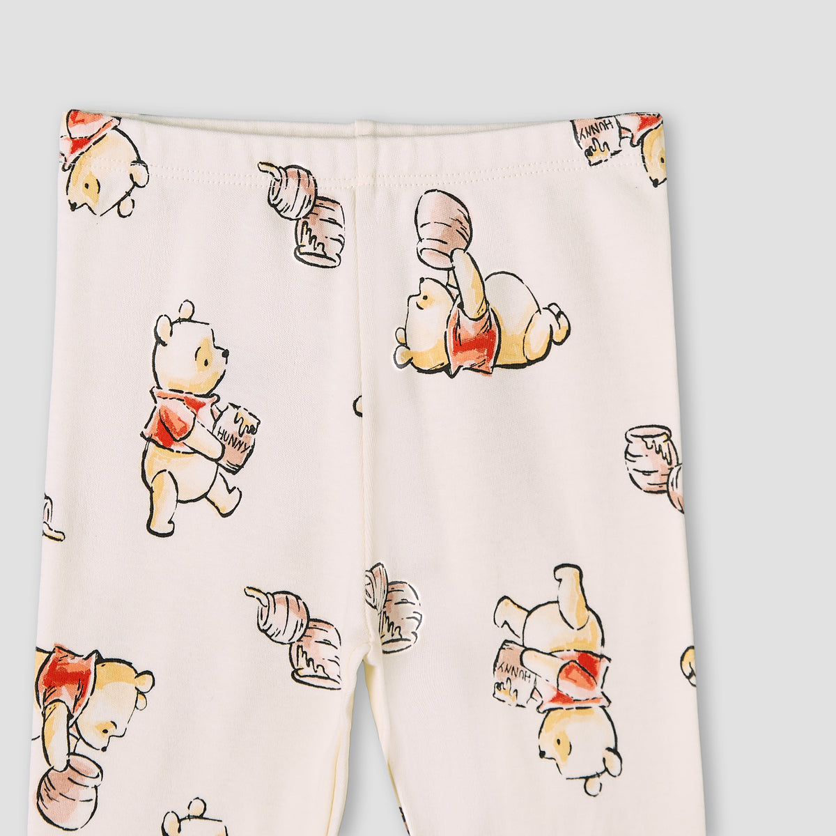 Disney Cotton Round Neck Long Sleeves Pyjama Set with Winnie The Pooh Print