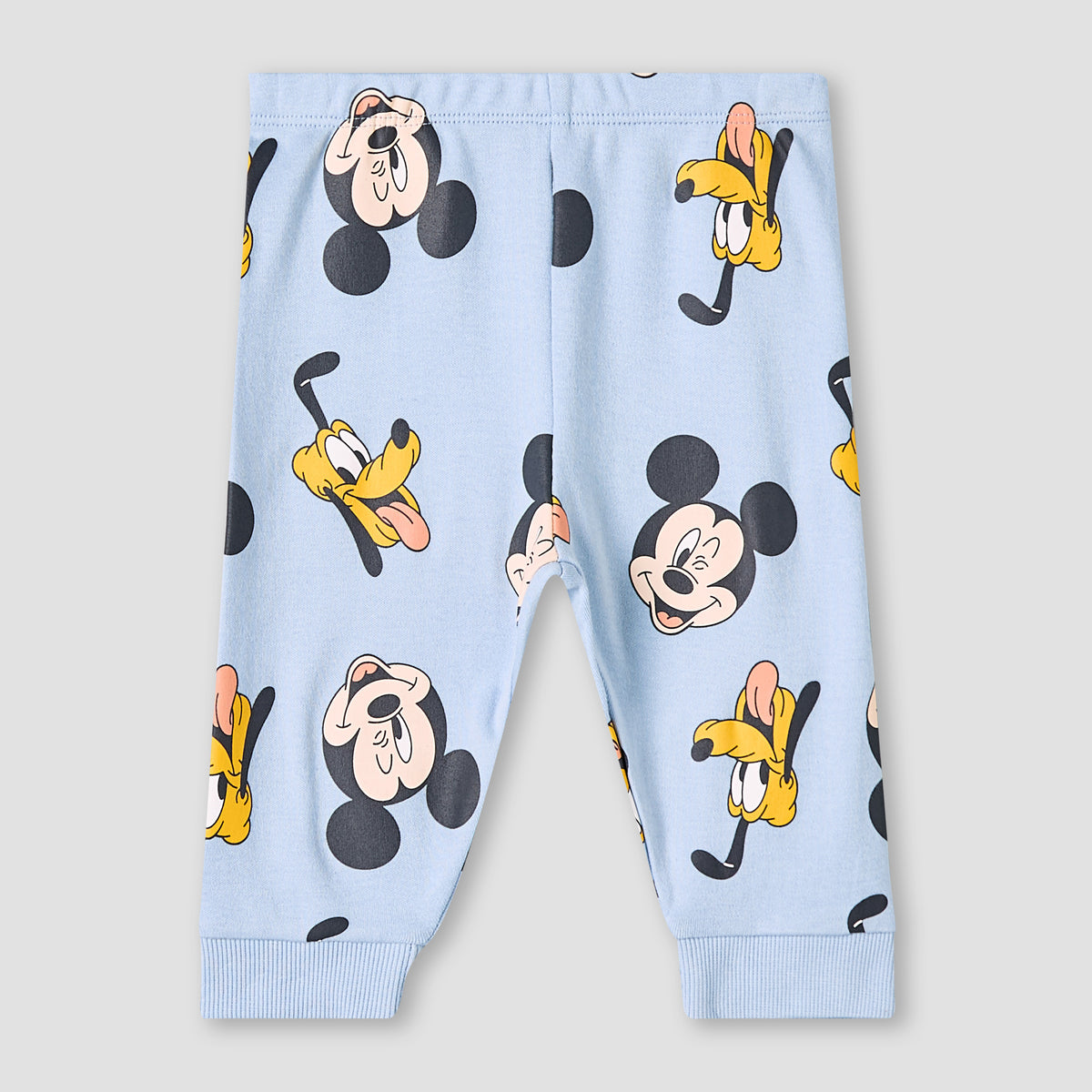 Disney Cotton Round Neck Long Sleeves Pyjama Set with Mickey Mouse and Pluto Print