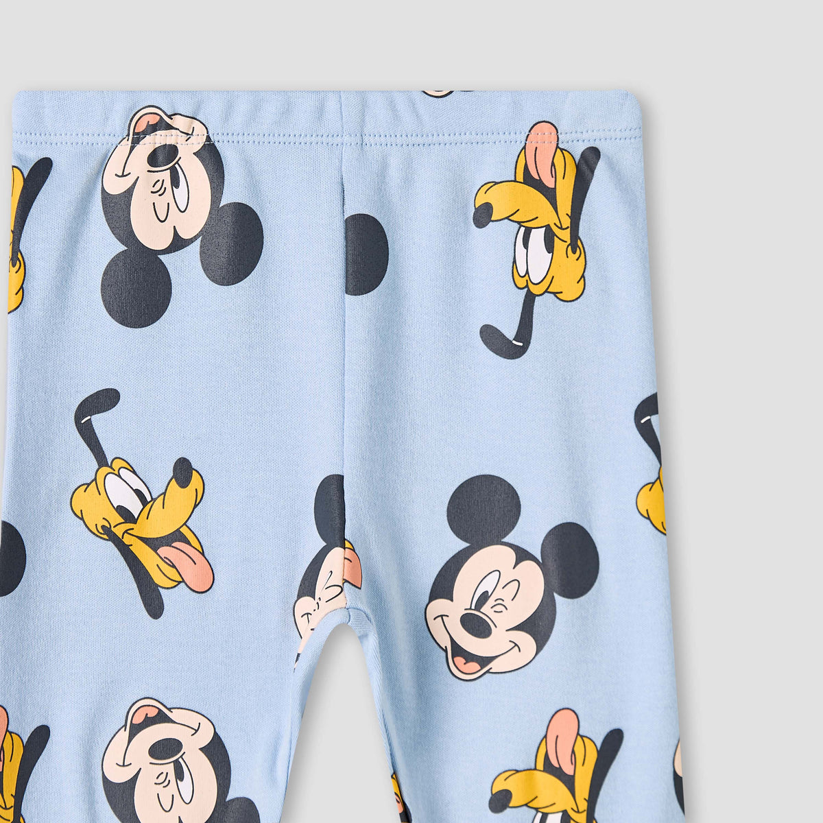Disney Cotton Round Neck Long Sleeves Pyjama Set with Mickey Mouse and Pluto Print
