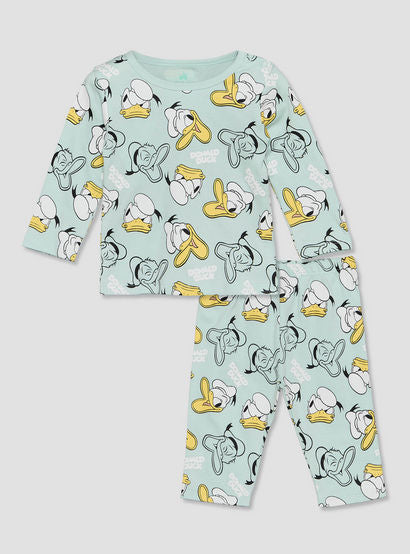 Disney Cotton Crew Neck Long Sleeves Pyjama Set with Donald Duck Print-baby-boys-clothing-nightwear-pyjamasets-image-2