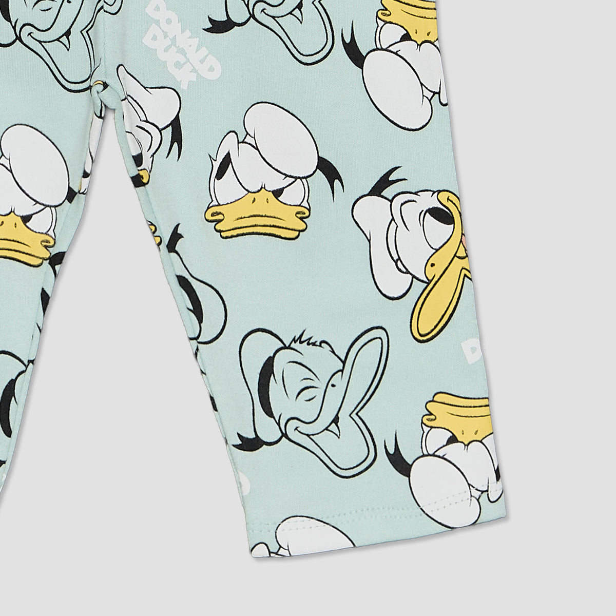 Disney Cotton Crew Neck Long Sleeves Pyjama Set with Donald Duck Print
