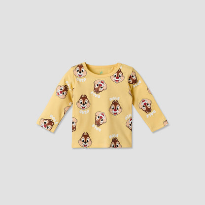 Disney Cotton Round Neck Long Sleeves Pyjama Set with Chip &