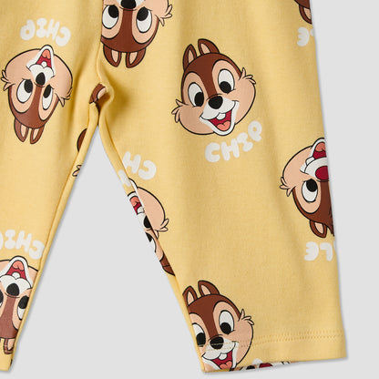 Disney Cotton Round Neck Long Sleeves Pyjama Set with Chip &