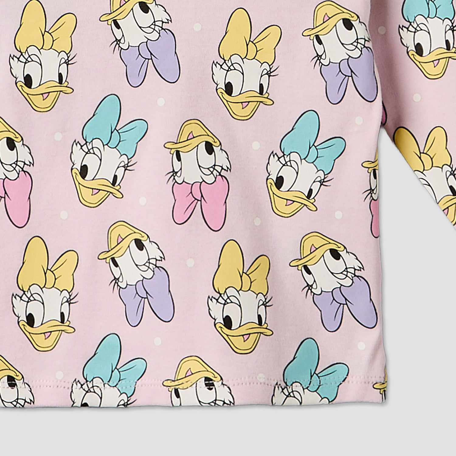 Disney Cotton Round Neck Long Sleeves Pyjama Set with Daisy Duck Print