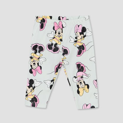 Disney Cotton Crew Neck Long Sleeves Pyjama Set with Minnie Mouse Print