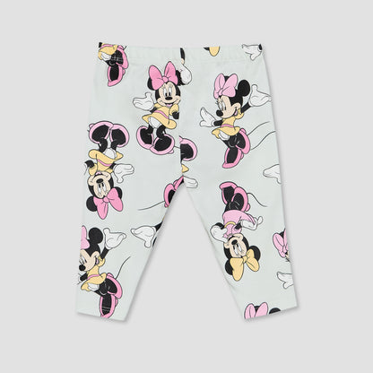 Disney Cotton Crew Neck Long Sleeves Pyjama Set with Minnie Mouse Print