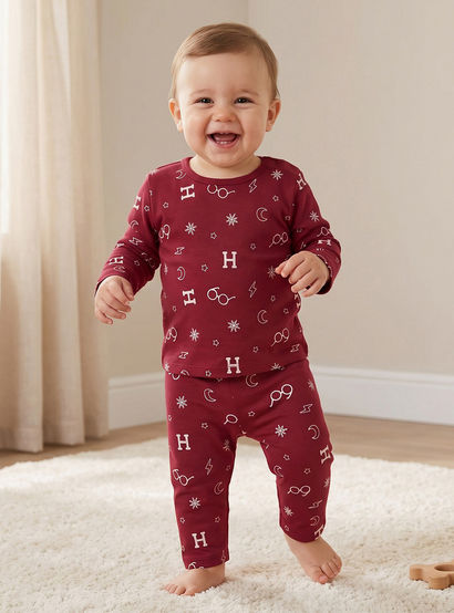 Warner Bros Cotton Round Neck Long Sleeves Pyjama Set with Harry Potter Print-baby-boys-clothing-nightwear-pyjamasets-image-1
