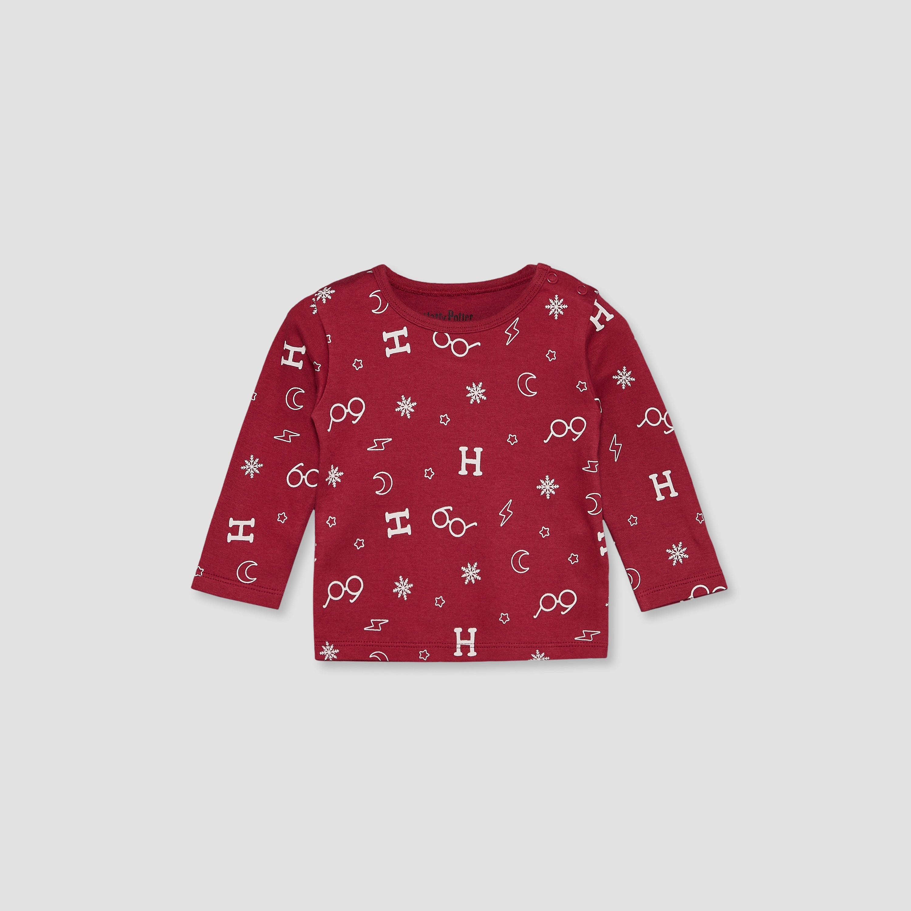 Disney Cotton Round Neck Long Sleeves Pyjama Set with Harry Potter Print