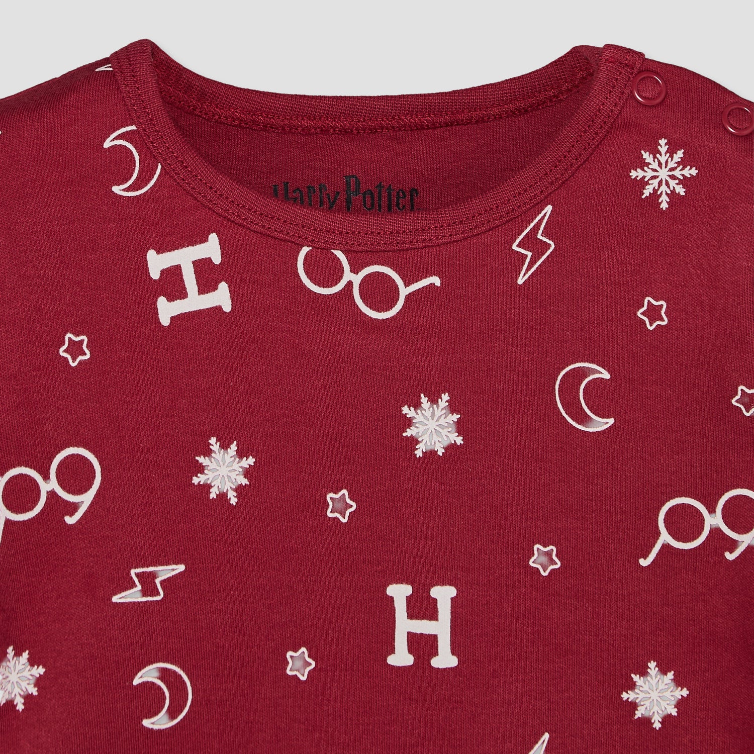 Disney Cotton Round Neck Long Sleeves Pyjama Set with Harry Potter Print