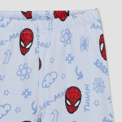 Disney Cotton Crew Neck Long Sleeves Pyjama Set with Spider-Man Print
