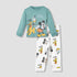 Disney Pyjama Set with Mickey Mouse and Friends Print - Cotton - Long Sleeves - Round Neck - Teal / 18-24 mths